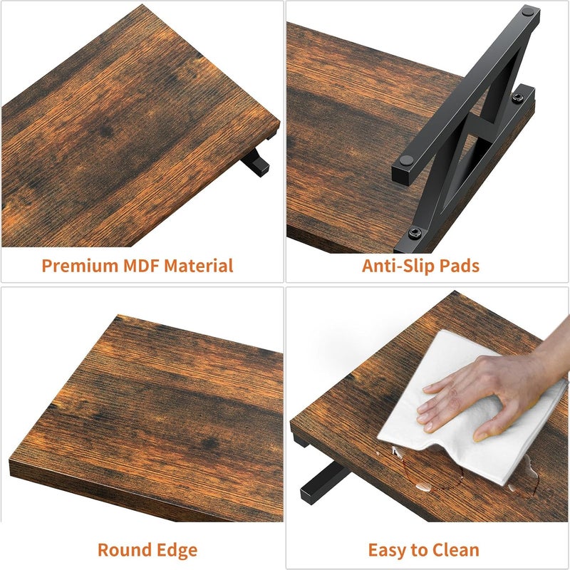 ErgoFocus Dual Monitor Stand Riser, Large Wood Monitor Riser for 2 Monitors, Monitor Lift with Storage for Desk, Sturdy Wood&Steel Multi Screen Stand, Desktop Organizer Monitor Stand for Computer - Image 3